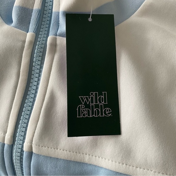 Women's Track Zip-Up Jacket - Wild Fable Baby Blue/White Size XL - Picture 9 of 9